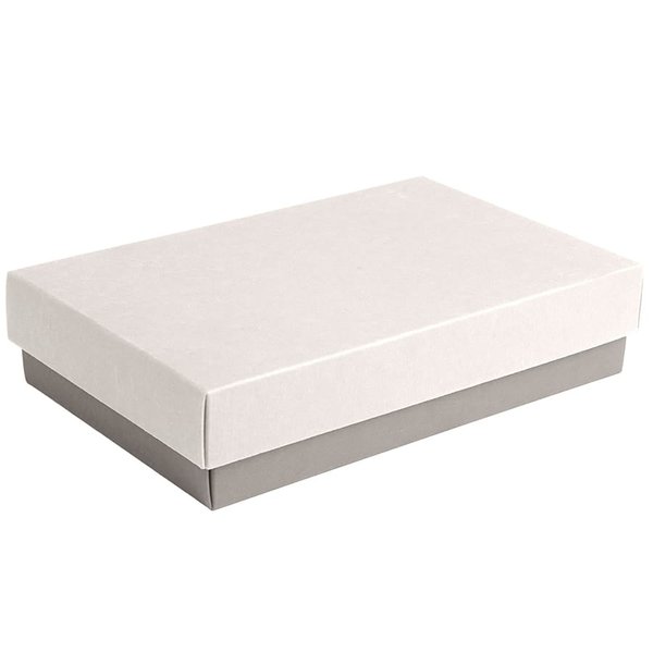 Коробка подарочная CRAFT BOX размер 17,5 x 11,5 x 4 см - Коробка подарочная CRAFT BOX, 17,5*11,5*4 см, серый, белый, картон 350 гр/м2