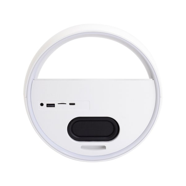 Bluetooth колонка "Smart Orb" 5Вт с беспроводным (15W) ЗУ, лампой, часами, FM радио - Bluetooth колонка "Smart Orb" 5Вт с беспроводным (15W) ЗУ, лампой, часами, FM радио белый