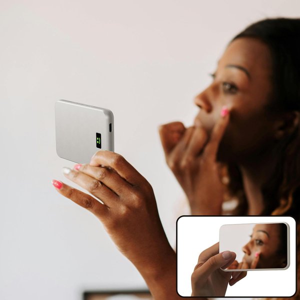 Внешний беспроводной аккумулятор Xoopar Smile с MagSafe и зеркалом, 5000 мА·ч - Внешний беспроводной аккумулятор Xoopar Smile с MagSafe и зеркалом, 5000 мА·ч