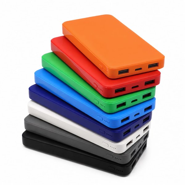 Внешний аккумулятор Polus, 10000 Mah, софт-тач покрытие - Внешний аккумулятор Polus, 10000 Mah, софт-тач покрытие, белый