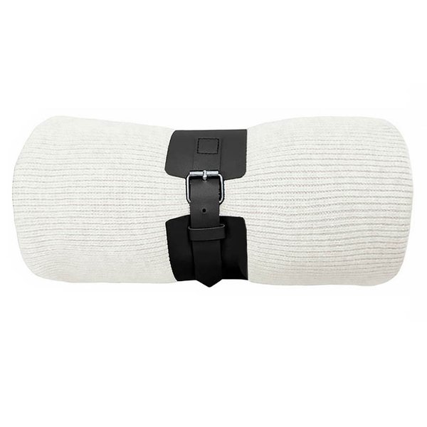 Плед "Belt"; жёлтый; 130 х 180 см; 100% акрил, с поясом - Плед "Belt"; белый; 130 х 180 см; 100% акрил, с поясом