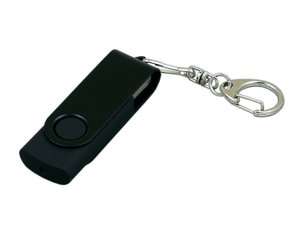 usb 2.0- флешка промо на 32 гб с поворотным механизмом и однотонным металлическим клипом