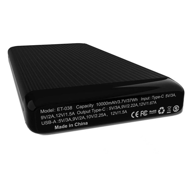 Внешний аккумулятор Orvex c быстрой зарядкой (до 22,5W), 10000 mAh, черный - Внешний аккумулятор Orvex c быстрой зарядкой (до 22,5W), 10000 mAh, черный