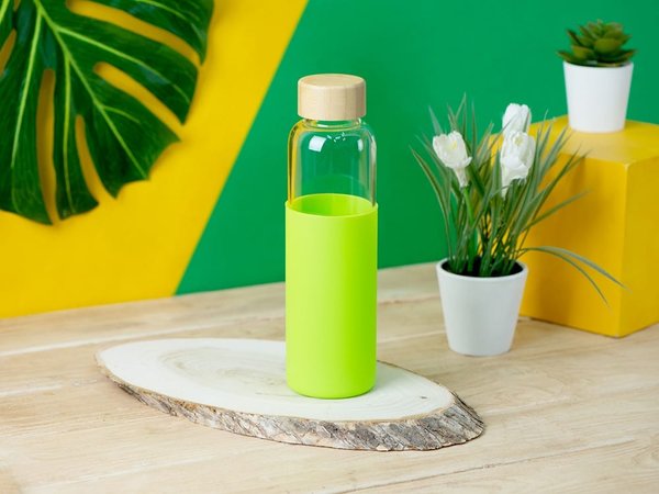Стеклянная бутылка для воды в силиконовом чехле «Refine» - Стеклянная бутылка для воды в силиконовом чехле «Refine»