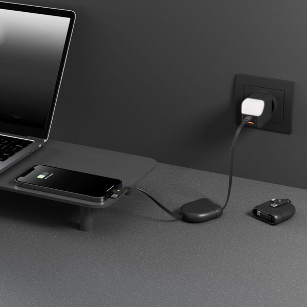 Кабель Xoopar ICE-R с ретрактором 2 в 1, разъёмы USB-C и Lightning, 60 Вт - Кабель Xoopar ICE-R с ретрактором 2 в 1, разъёмы USB-C и Lightning, 60 Вт