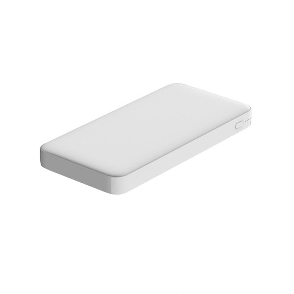 Внешний аккумулятор Polus, 10000 Mah, софт-тач покрытие - Внешний аккумулятор Polus, 10000 Mah, софт-тач покрытие, белый