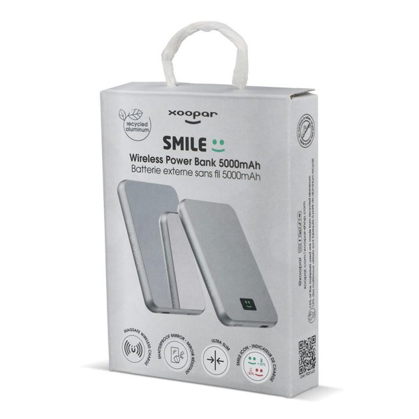 Внешний беспроводной аккумулятор Xoopar Smile с MagSafe и зеркалом, 5000 мА·ч - Внешний беспроводной аккумулятор Xoopar Smile с MagSafe и зеркалом, 5000 мА·ч