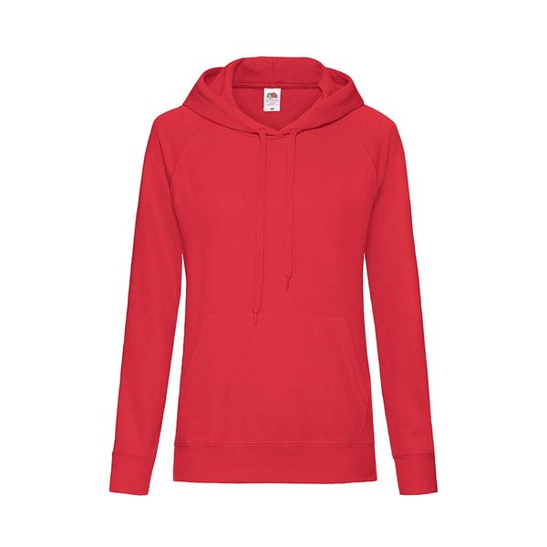 Толстовка женская без начеса LIGHTWEIGH HOODED SWEAT 240 - Толстовка женская "LIGHTWEIGHT", красный_XS, 80% хлопок, 20% полиэстер, 240 г/м2