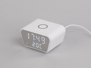 настольные часы "smart clock" с беспроводным (15w) зарядным устройством, будильником и термометром