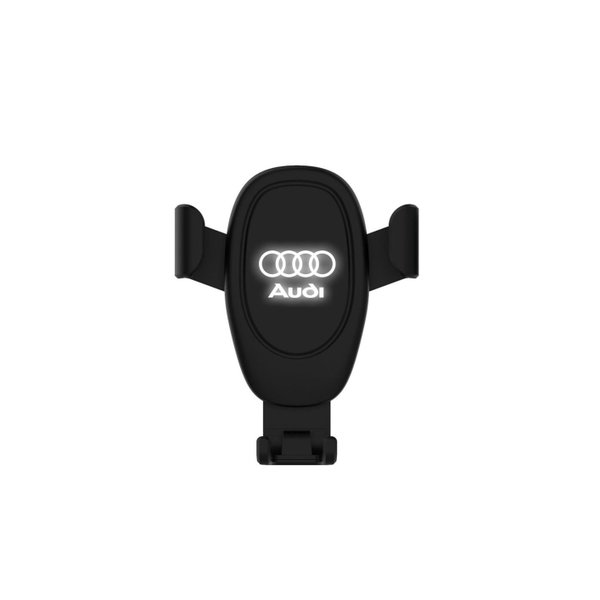 Автомобильное беспроводное (10W) зарядное устройство "Clamp SOFTTOUCH" с подсветкой логотипа, покрытие soft touch - Автомобильное беспроводное (10W) зарядное устройство "Clamp SOFTTOUCH" с подсветкой логотипа, покрытие soft touch черный