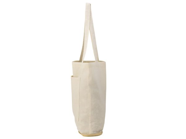 Складная сумка Jute из хлопка и джута с карманом - Складная сумка Jute из хлопка и джута с карманом