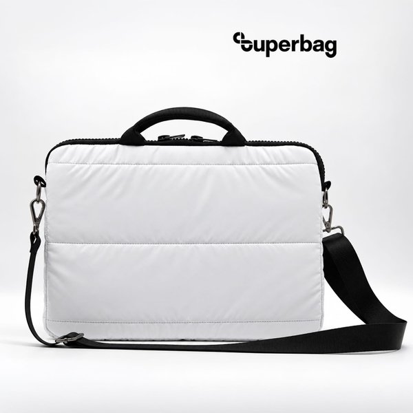 Сумка для ноутбука Superbag Bubble, стёганая, на молнии, с регулируемой лямкой - Сумка для ноутбука Superbag Bubble, стёганая, на молнии, с регулируемой лямкой (белый)