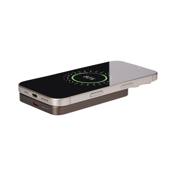 Внешний аккумулятор Артекс PD (Artex PD) 5000mAh с функцией беспроводной зарядки 15W, коричневый