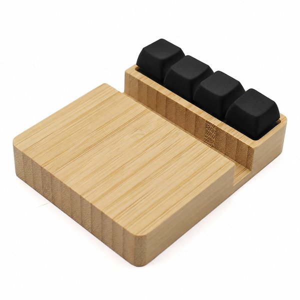 Беспроводное зарядное устройство ClickPad (10W) в виде подставки для телефона, с клавишами анти-стресс - Беспроводное зарядное устройство ClickPad (10W) в виде подставки для телефона, с клавишами анти-стресс, черный