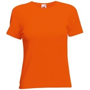 Футболка женская LADY FIT CREW NECK T 210 - Футболка "Lady-Fit Crew Neck T", оранжевый_S, 95% х/б, 5% эластан, 210 г/м2