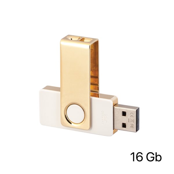 Флеш-карта TWISTA MGG, 16Гб - Флеш-карта TWISTA MGG, 16Гб белый с золотом