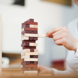 башенная деревянная игра, коричневая