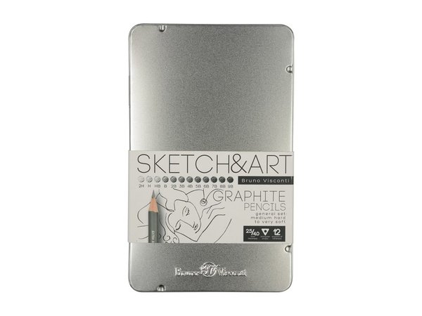 Набор из 12 чернографитовых карандашей «Sketch & Art» 2Н - 9В - Набор из 12 чернографитовых карандашей «Sketch & Art» 2Н - 9В
