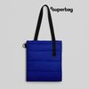 Шоппер Superbag Bubble New, стёганый, со скрытой магнитной кнопкой (синий с чёрным)