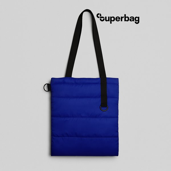 Шоппер Superbag Bubble New, стёганый, со скрытой магнитной кнопкой - Шоппер Superbag Bubble New, стёганый, со скрытой магнитной кнопкой (синий с чёрным)