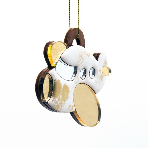 Ёлочная игрушка Самолетик - Ёлочная игрушка Самолетик (белый с золотым )