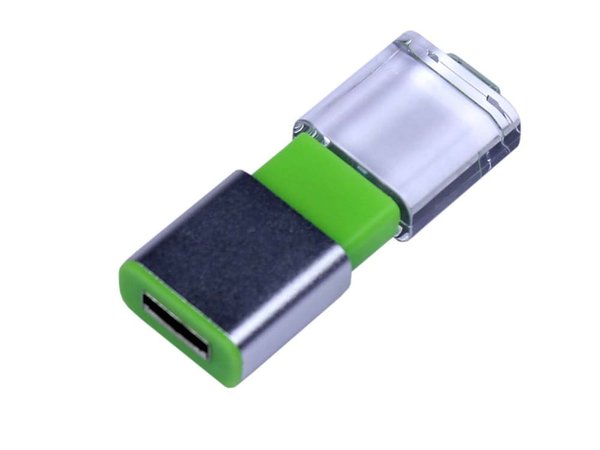 USB 2.0- флешка промо на 64 Гб прямоугольной формы, выдвижной механизм - USB 2.0- флешка промо на 64 Гб прямоугольной формы, выдвижной механизм