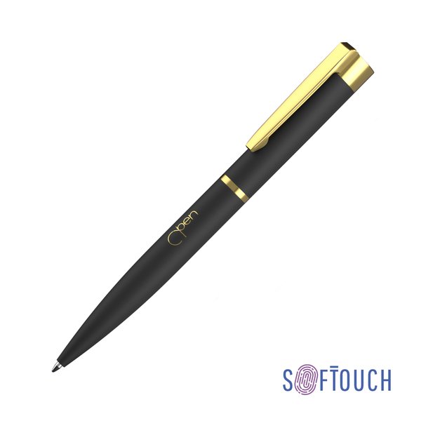 Ручка шариковая "Alice", покрытие soft touch - Ручка шариковая "Alice", покрытие soft touch черный с золотом
