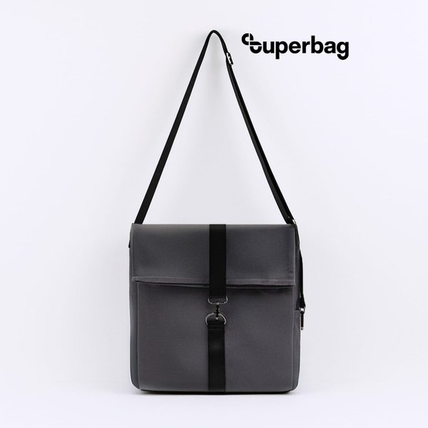 Шоппер Superbag Companion, с тремя отделениями, боковым креплением (карабин) и карманом - Шоппер Superbag Companion, с тремя отделениями, боковым креплением (карабин) и карманом (серый с черным)