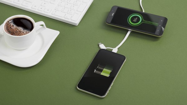 Кабель "Energy" с функцией беспроводного зарядного устройства - Кабель "Energy" с функцией беспроводного зарядного устройства белый