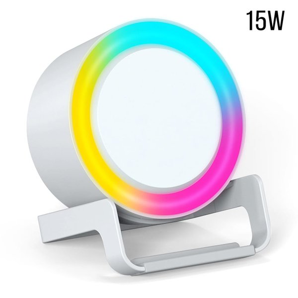 Беспроводная Bluetooth колонка U-Tone - Беспроводная Bluetooth колонка U-Tone RGB c функцией беспроводной зарядки 15W, белый