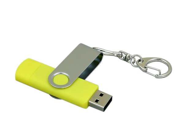 USB 2.0- флешка на 32 Гб с поворотным механизмом и дополнительным разъемом Micro USB - USB 2.0- флешка на 32 Гб с поворотным механизмом и дополнительным разъемом Micro USB