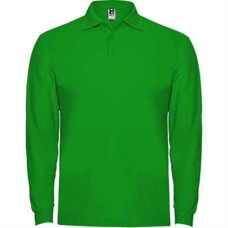 Футболка поло ESTRELLA L/S мужская - Футболка поло ESTRELLA L/S мужская, ТРАВЯНОЙ ЗЕЛЕНЫЙ 3XL