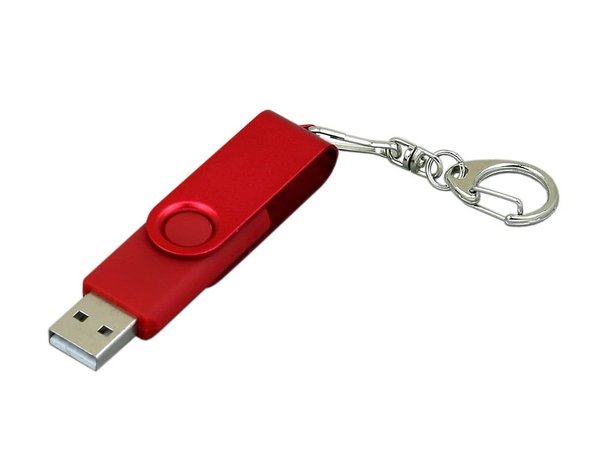 USB 2.0- флешка промо на 32 Гб с поворотным механизмом и однотонным металлическим клипом - USB 2.0- флешка промо на 32 Гб с поворотным механизмом и однотонным металлическим клипом