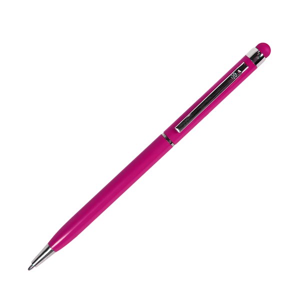 Ручка шариковая со стилусом TOUCHWRITER - TOUCHWRITER, ручка шариковая со стилусом для сенсорных экранов, розовый/хром, металл