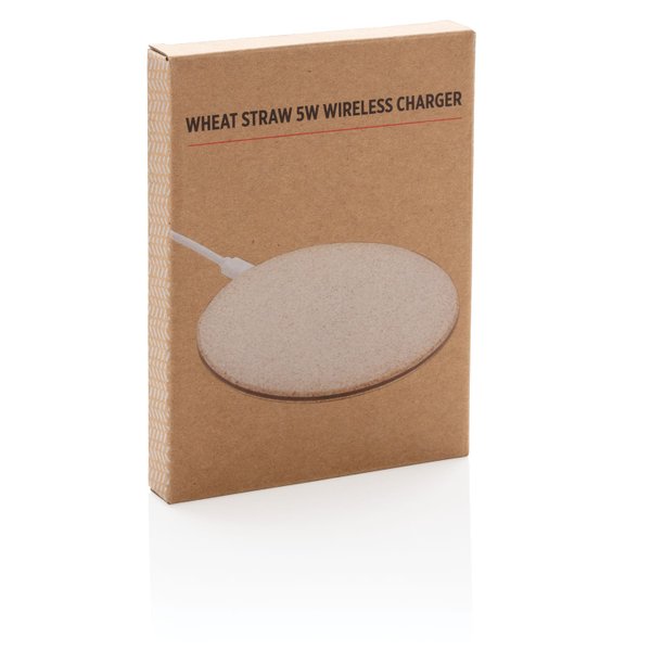 Док-станция для беспроводной зарядки Wheat Straw, 5 Вт - Док-станция для беспроводной зарядки Wheat Straw, 5 Вт