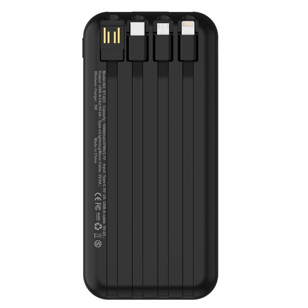 Внешний аккумулятор Authority с беспроводной зарядкой (5W), 10000 mAh - Внешний аккумулятор Authority с беспроводной зарядкой (5W), 10000 mAh, чёрный