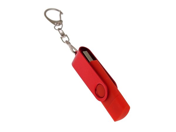USB 3.0- флешка на 64 Гб с поворотным механизмом и дополнительным разъемом Type-C - USB 3.0- флешка на 64 Гб с поворотным механизмом и дополнительным разъемом Type-C