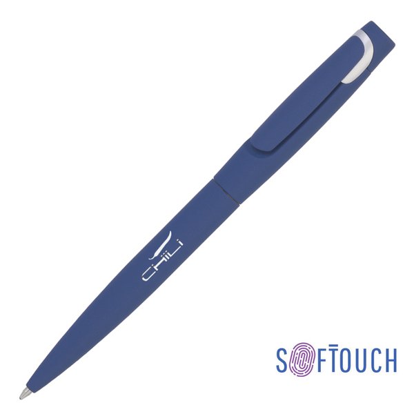 Ручка шариковая "Saturn" покрытие soft touch - Ручка шариковая "Saturn" покрытие soft touch темно-синий с серебристым