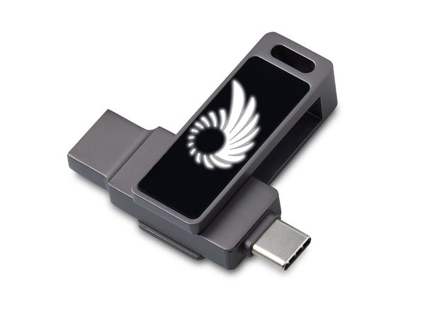 USB3.0/ Type-C флешка 2в1 на 32 ГБ «Спинлайт» с подсветкой - USB3.0/ Type-C флешка 2в1 на 32 ГБ «Спинлайт» с подсветкой