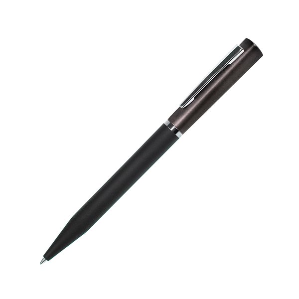 Ручка шариковая M1, пластик, металл, покрытие soft touch - M1, ручка шариковая, черный/серый, пластик, металл, софт-покрытие