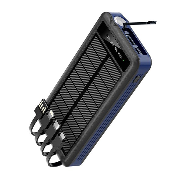 Внешний аккумулятор Xyron с солнечной панелью, 10000 mAh - Внешний аккумулятор Xyron с солнечной панелью, 10000 mAh, синий
