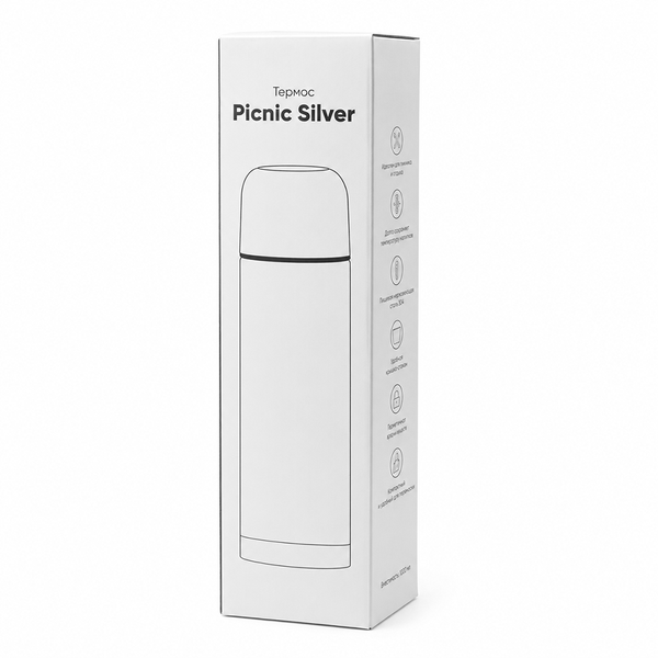 Термос Picnic Silver 1000 мл, серебристый - Термос Picnic Silver 1000 мл, серебристый.