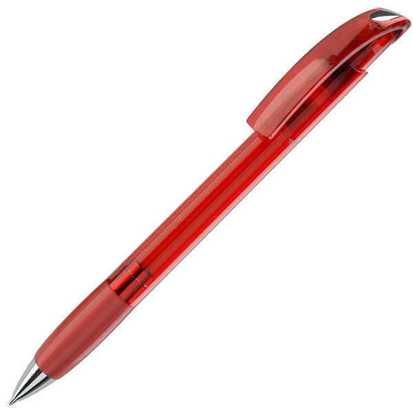 Ручка шариковая с грипом NOVE LX - NOVE LX, ручка шариковая с грипом, прозрачный красный/хром, пластик