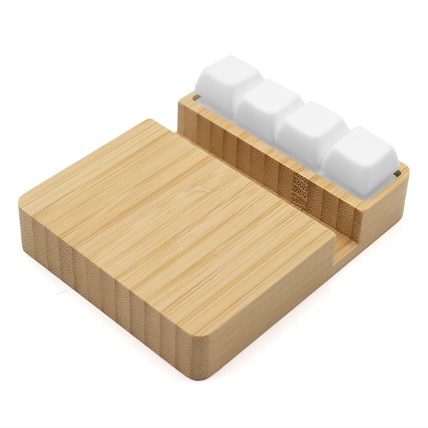 Беспроводное зарядное устройство ClickPad (10W) в виде подставки для телефона, с клавишами анти-стресс - Беспроводное зарядное устройство ClickPad (10W) в виде подставки для телефона, с клавишами анти-стресс, белый