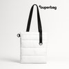 Шоппер Superbag Bubble, стёганый, с магнитной кнопкой (белый с черным)
