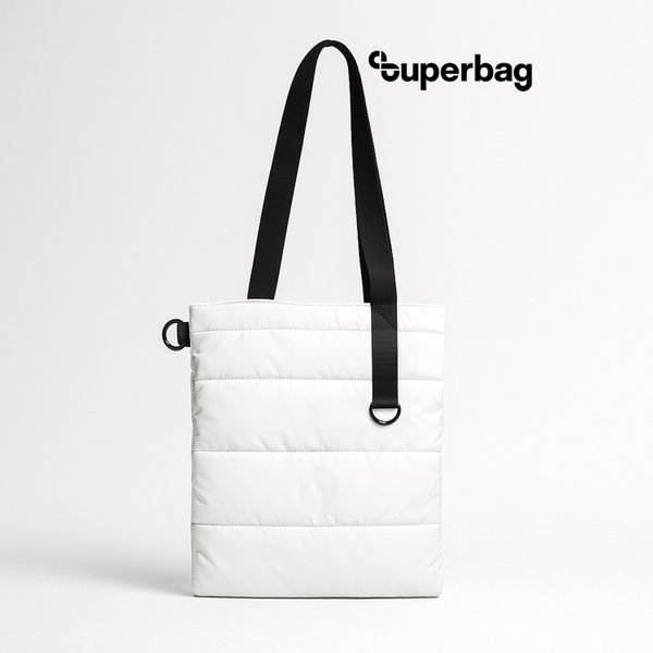 Шоппер Superbag Bubble, стёганый, с магнитной кнопкой - Шоппер Superbag Bubble, стёганый, с магнитной кнопкой (белый с черным)