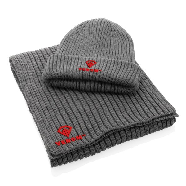 Вязаный шарф Impact из Polylana® AWARE™, 180x25 см - Вязаный шарф Impact из Polylana® AWARE™, 180x25 см