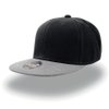 Бейсболка "SNAP BACK", 6 клиньев, пластик. застежка, черный с серым, 100% п/э,100% х/б, 400 гр/м2