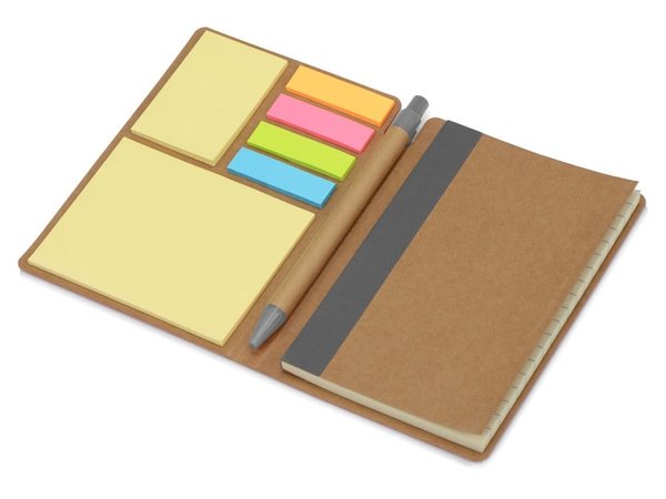 Блокнот А6 «Write and stick» с ручкой и набором стикеров - Блокнот А6 «Write and stick» с ручкой и набором стикеров