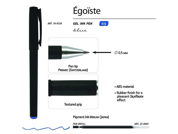 Ручка пластиковая гелевая «Egoiste Black» - Ручка пластиковая гелевая «Egoiste Black»